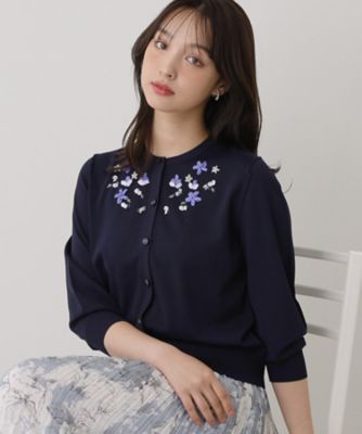 【未使用品】RUEHLNo.925 ユーズド加工　カーディガン　刺繍　XLサイズ SS～Lサイズ展開／スパンコール・ビジュー・刺繍】クラフト