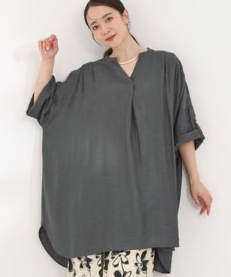 ＜SHOO LA RUE (Women)＞【ひんやり／洗濯機可／体型カバー／Ｓ－ＬＬ】動くたび揺れる落ち感が魅力　スキッパーチュニックワンピース（２００２６０３０１０）