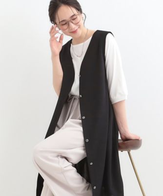 ＜SHOO LA RUE (Women)＞【２点セット／洗濯機可／Ｓ－ＬＬ】ジレにもなるジャンスカ＋５分袖Ｔシャツ（２００２６０３１１１）