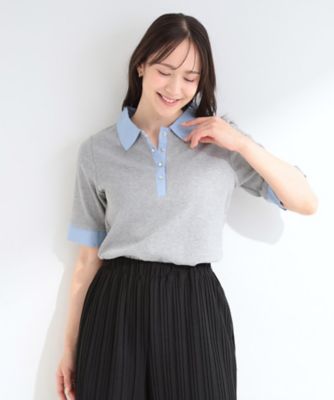 ✧︎新品✧︎♡︎アプ♡︎シャツレイヤード風ケーブルプルオーバー/ライトグレー/2 簡単におしゃれ見え】シャツレイヤード風プルオーバー | DISCOAT