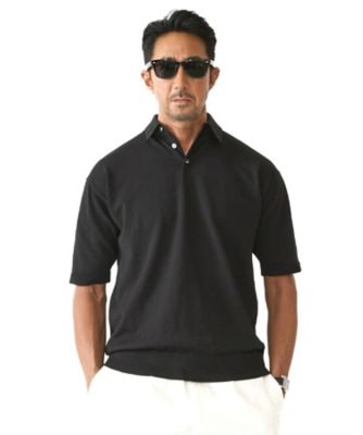 nanamica ナナミカ　長袖ポロシャツ　ブラック XS ポロシャツ Wool L／S Polo 25S―11―S25SH101