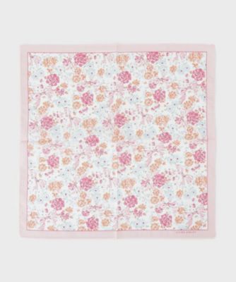 ＜LAURA ASHLEY＞大リボン＆お花　プリントハンカチ（２００２６０３１９６）