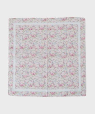 ＜LAURA ASHLEY＞小リボン＆お花　プリントハンカチ（２００２６０３１９７）