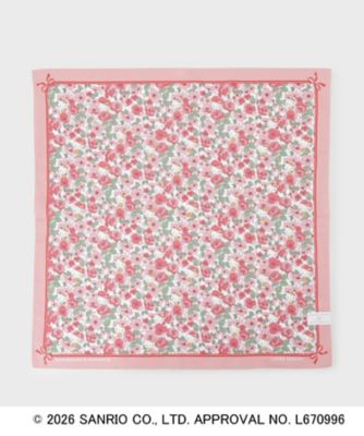 ＜LAURA ASHLEY＞プリントハンカチ　ハローキティ　バラ（２００２６０３２０１）