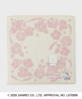＜LAURA ASHLEY＞タオルハンカチ　ハローキティ　リボン（２００２６０３２０４）