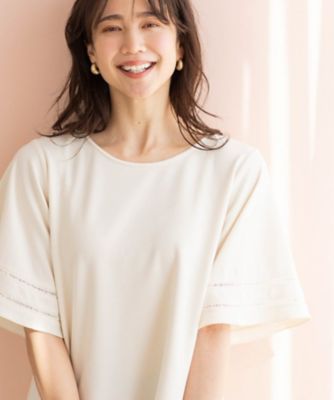 ＜SHOO LA RUE (Women)＞ハシゴレースフレアスリーブＴシャツ（２００２６０３２１６）