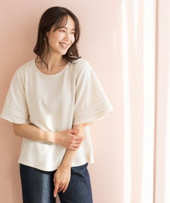 ハシゴレースフレアスリーブTシャツ（2002603216） | SHOO