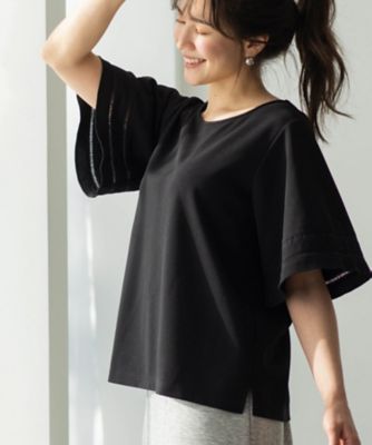 ハシゴレースフレアスリーブTシャツ（2002603216） | SHOO
