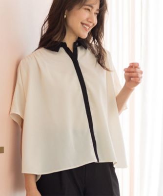 ＜SHOO LA RUE (Women)＞バイカラードルマンブラウス（２００２６０３２１７）