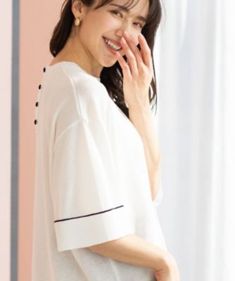 ＜SHOO LA RUE (Women)＞配色ラインニットＴシャツ（２００２６０３２１８）