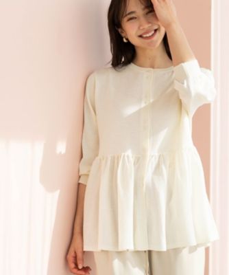 ＜SHOO LA RUE (Women)＞七分袖ペプラムニットカーディガン（２００２６０３２１９）