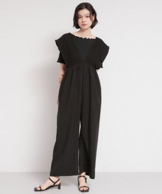 ＜THE SHOP TK (Women)＞ラクに着られてすっきり見え　シャーリングサロペット（２００２６０３３０３）