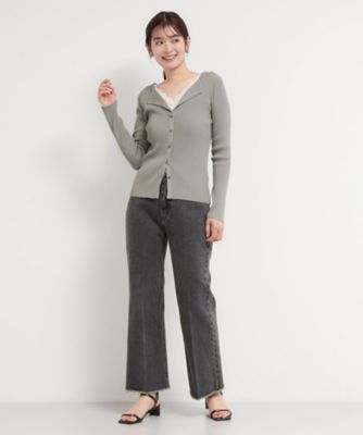 レースレイヤードリブニット（2002603306） | THE SHOP TK