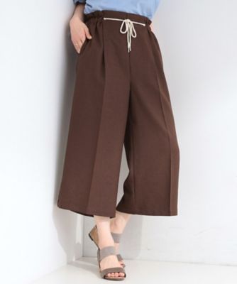 ＜SHOO LA RUE (Women)＞【Ｓ－ＬＬ】ロープベルトが爽やか　ガウチョパンツ（２００２６０３３５０）