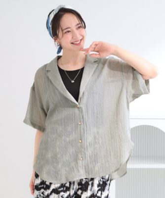 S－LL】ナチュラルに決まる 半袖シアーシャツジャケット