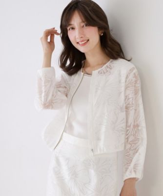 ＜COUP DE CHANCE (Women)＞【手洗い可／日本製／／セットアップ可】オパール花柄ブルゾン（２００２６０３３８８）