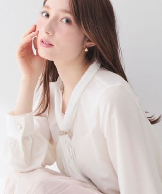 ＜index (Women)＞プリーツボウタイジョーゼットブラウス【洗濯機ＯＫ／イージーアイロン／防シワ】（２００２６０３３９３）