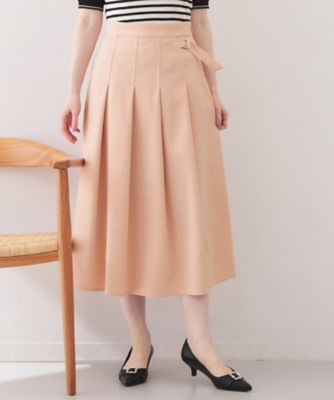 ＜index (Women)＞麻調ツイルラップ風プリーツスカート【洗濯機ＯＫ／イージーアイロン／防シワ】（２００２６０３３９５）