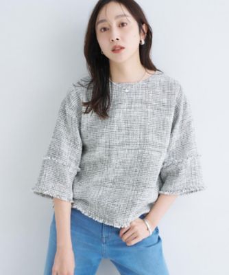 洗える】ツイードドルマンブラウス（2002603412