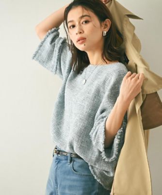 洗える】ツイードドルマンブラウス（2002603412