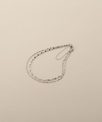 ＜COCOSHNIK (Women)＞プラチナ　フラワークロス２連マグネット　ブレスレット（２００２６０３４７４）