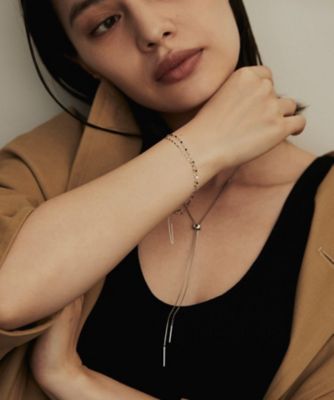 プラチナ フラワークロス2連マグネット ブレスレット