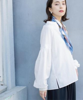 ＜OPAQUE.CLIP (Women)＞スキッパーボリュームスリーブブラウス【洗濯機ＯＫ】（２００２６０３５３９）