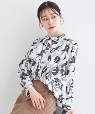 アート柄プリントブラウス【洗濯機OK】（2002603543