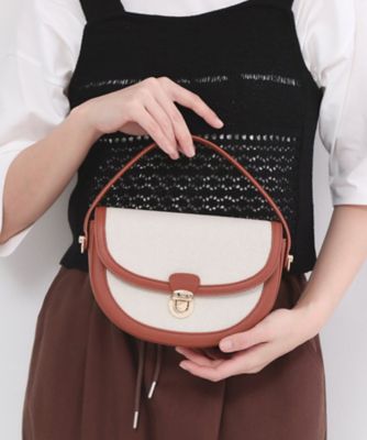 ＜OPAQUE.CLIP (Women)＞【２ＷＡＹ】キャンバス×合成皮革コンビフロントデザインバッグ（２００２６０３６２０）