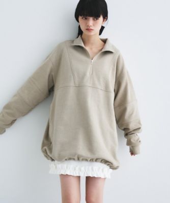 half zip sweat mini dress