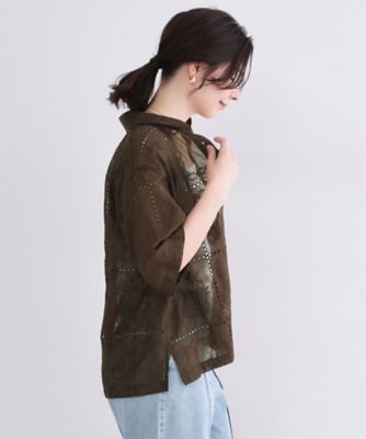 刺繍ハーフスリーブシャツ／セットアップ対応可【洗濯機OK