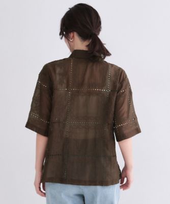 刺繍ハーフスリーブシャツ／セットアップ対応可【洗濯機OK