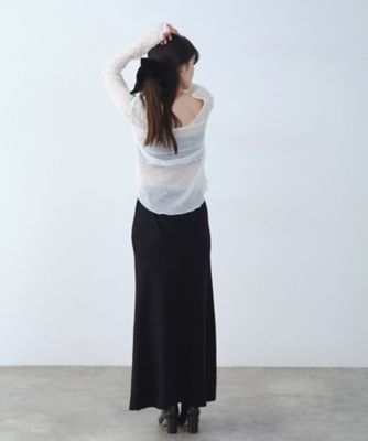 CODE A sensual lace sheer top オフホワイト Re】sensual lace sheer top（カットソー） | CODE A（コードエー