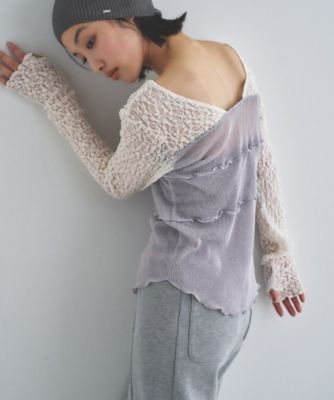 Re】sensual lace sheer top
