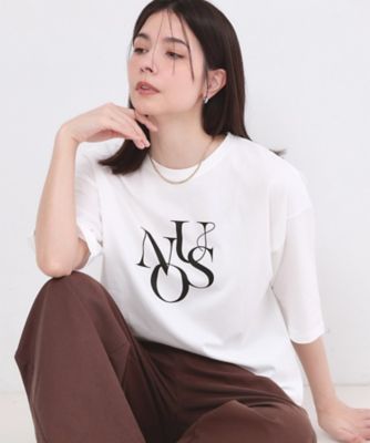 ＜OPAQUE.CLIP (Women)＞リラクシーロゴプリントＴシャツ【洗濯機ＯＫ】（２００２６０３９０５）