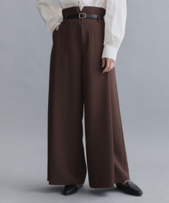 ＜OPAQUE.CLIP (Women)＞【ｅｓ】ハイウエストタックワイドパンツ／セットアップ対応可【洗濯機ＯＫ】（２００２６０３９０７）