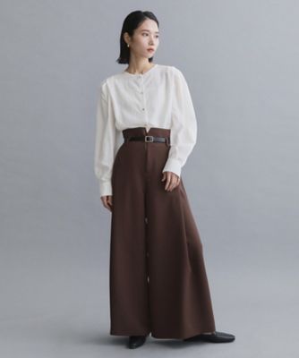 es】ハイウエストタックワイドパンツ／セットアップ対応可【洗濯機