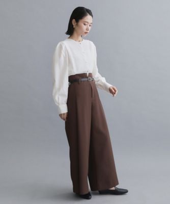 es】ハイウエストタックワイドパンツ／セットアップ対応可【洗濯機