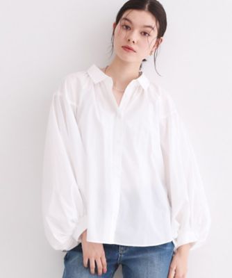 ＜OPAQUE.CLIP (Women)＞ボリュームスリーブシャツ【洗濯機ＯＫ】（２００２６０３９０９）