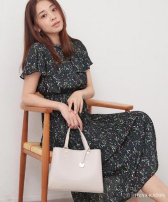 ◇【日比谷花壇コラボ】ラッフルタイプリーツワンピース【防シワ／洗濯