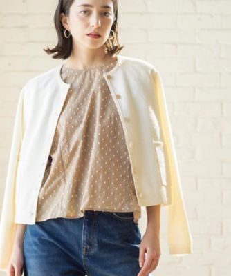 ＜OPAQUE.CLIP (Women)＞ブークレ金ボタンニットカーディガン【洗濯機ＯＫ】（２００２６０３９８２）