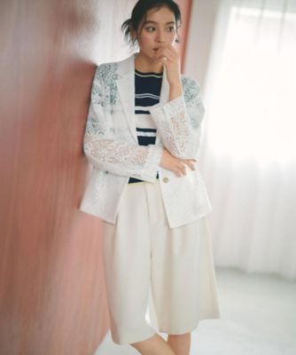 ＜OPAQUE.CLIP (Women)＞レーステーラードジャケット【洗濯機ＯＫ】（２００２６０３９８５）