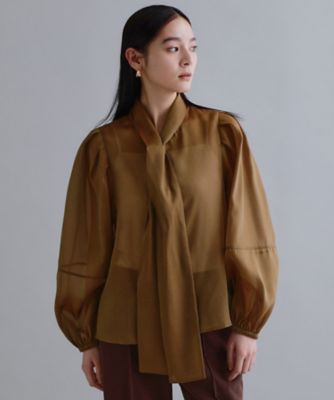 ＜OPAQUE.CLIP (Women)＞【ｅｓ】オーガンジーボウタイブラウス【洗濯機ＯＫ】（２００２６０３９９０）