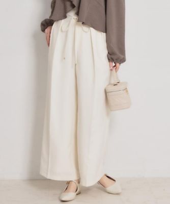 COUTURE BROOCH (Women)/クチュールブローチ 細リボンデザインタックワイドパンツ（２００２６０３９９８）