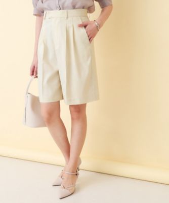 ＜index (Women)＞ツイル２タックハーフパンツ【洗濯機ＯＫ】（２００２６０４０３０）