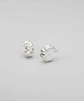 ＜COCOHNIK ONKITSCH (Women)＞シルバー　キルトフープピアス（２００２６０４０８３）