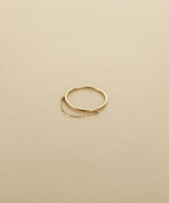 ＜COCOHNIK ONKITSCH (Women)＞Ｋ１０ミラーカットチェーン　ドレープピンキーリング（２００２６０４０９５）