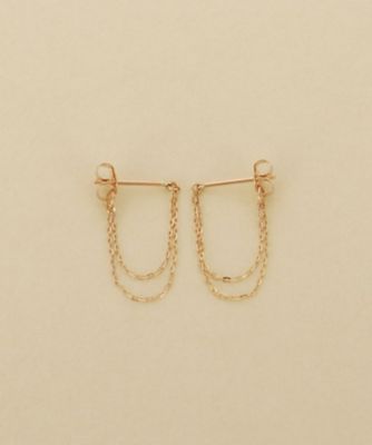 K10ミラーカットチェーン ドレープフープピアス