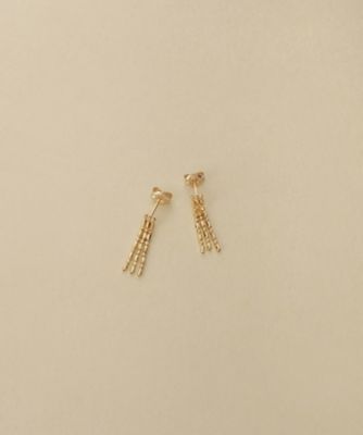 ＜COCOHNIK ONKITSCH (Women)＞Ｋ１０シリンダーチェーン　フリンジピアス（２００２６０４０９８）