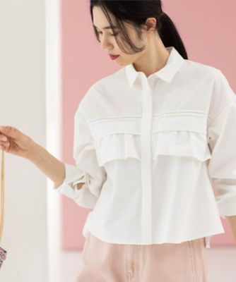 タックフリルシャツ【洗濯機OK】（2002604145） | OPAQUE